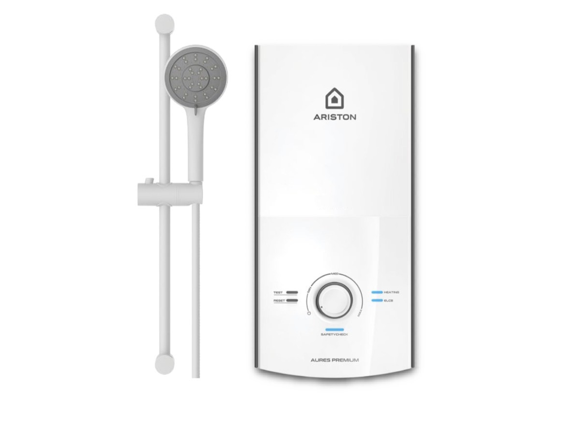Máy nước nóng trực tiếp Ariston AURES PREMIUM 4.5P IVORY - CÓ BƠM
