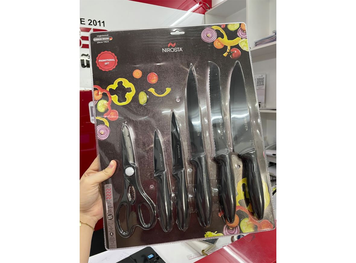 Bộ dao Nirosta 6 Món Đen
