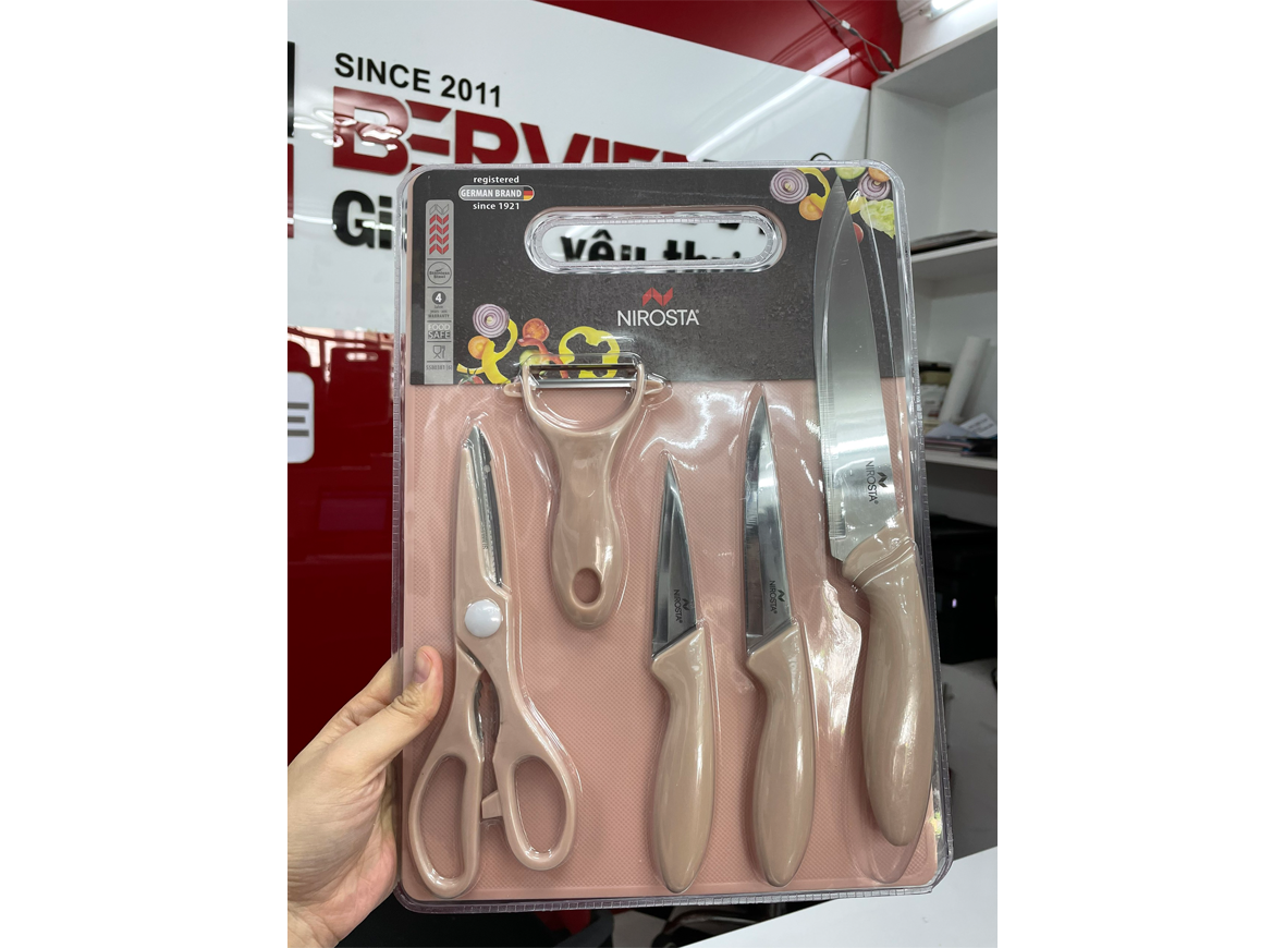 Bộ dao Nirosta 6 Món Xám-Hồng