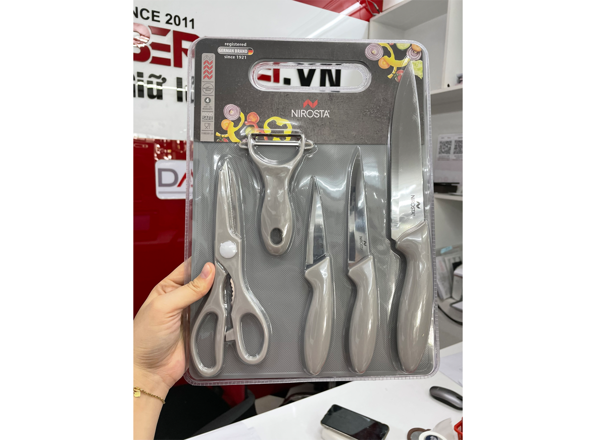 Bộ dao Nirosta 6 Món Xám-Hồng