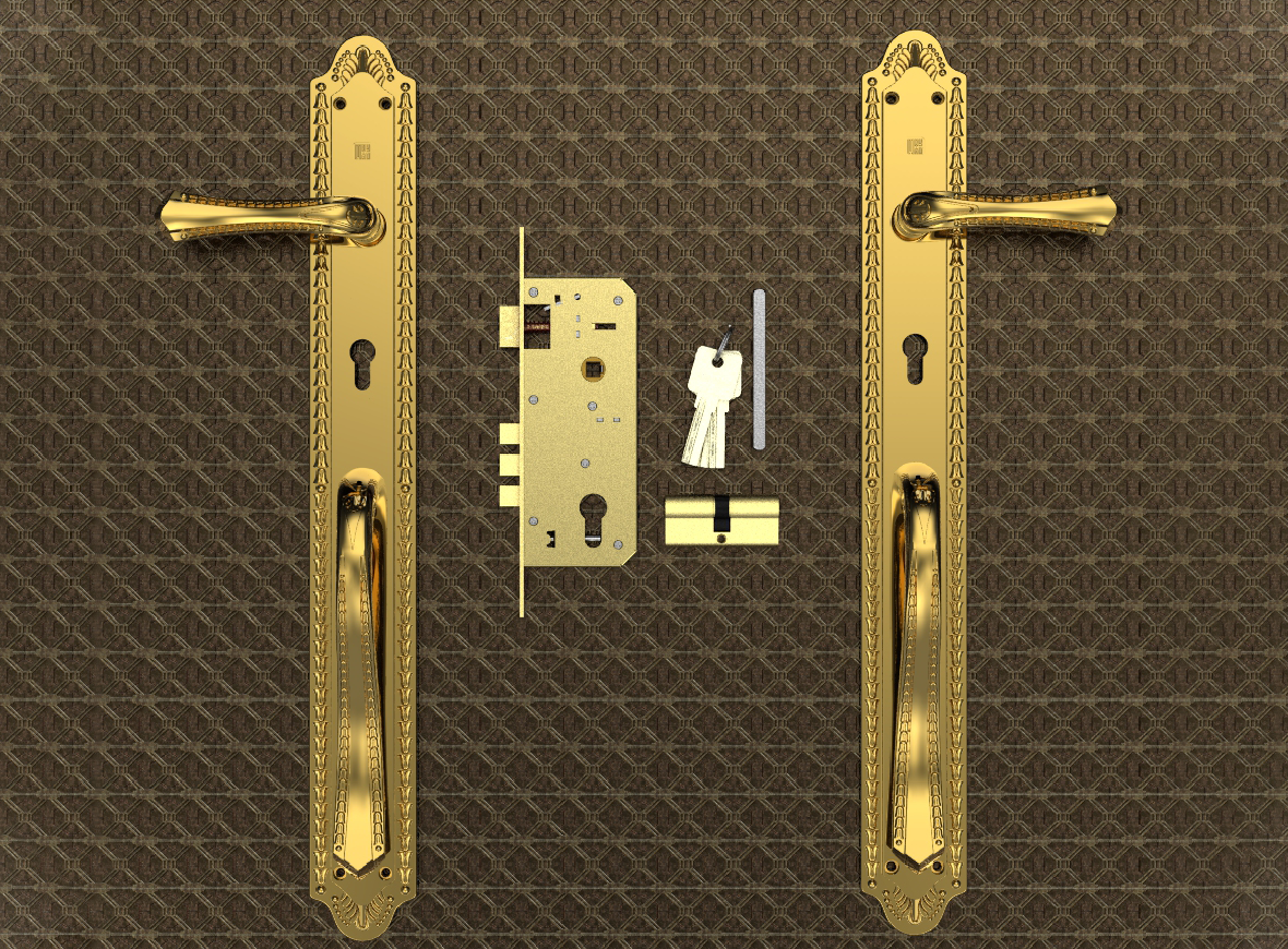 Khóa tay nắm đại sảnh Huy Hoàng HC 8561 PVD GOLD TNHC8561DS-PVDGO