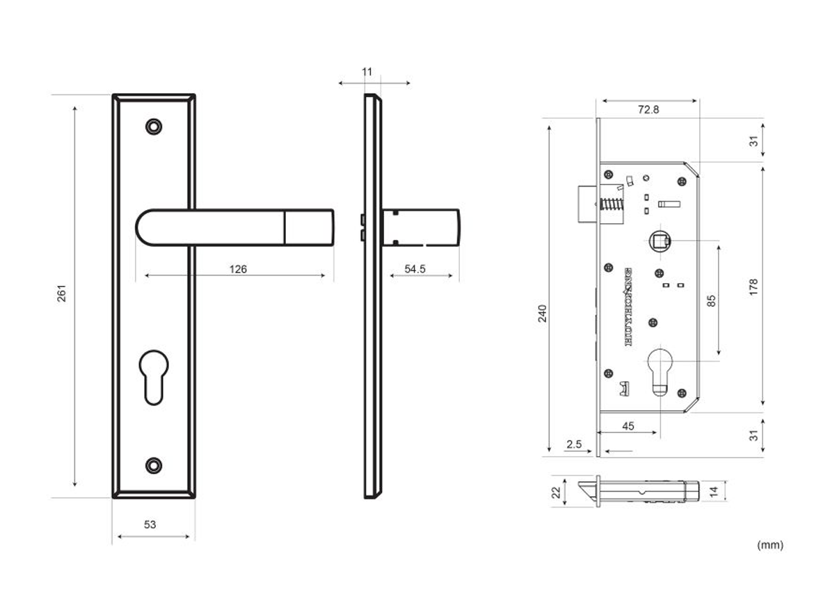 Khóa tay nắm Huy Hoàng TNEX8510