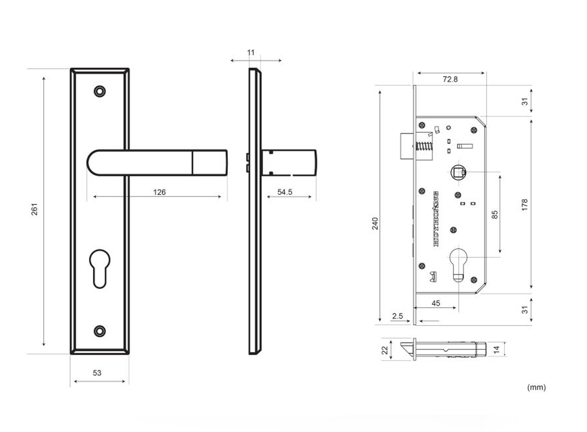 Khóa tay nắm Huy Hoàng TNEX5810