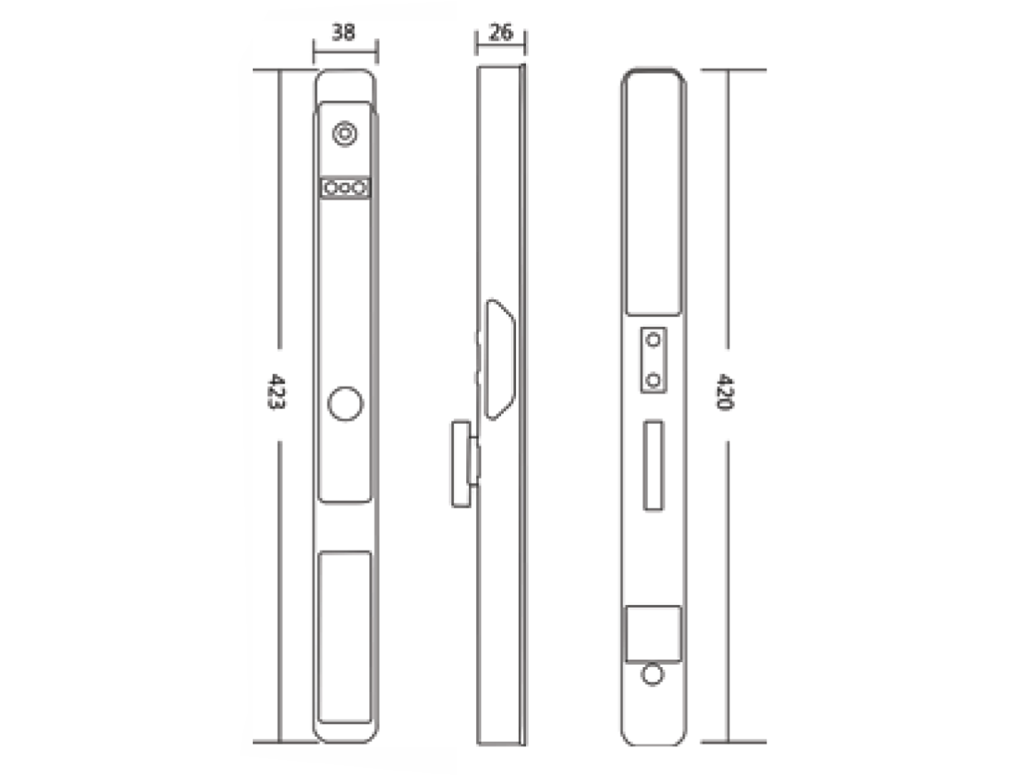 Khóa cửa nhôm Hyundai HY-SLS005F BLACK FACE ID