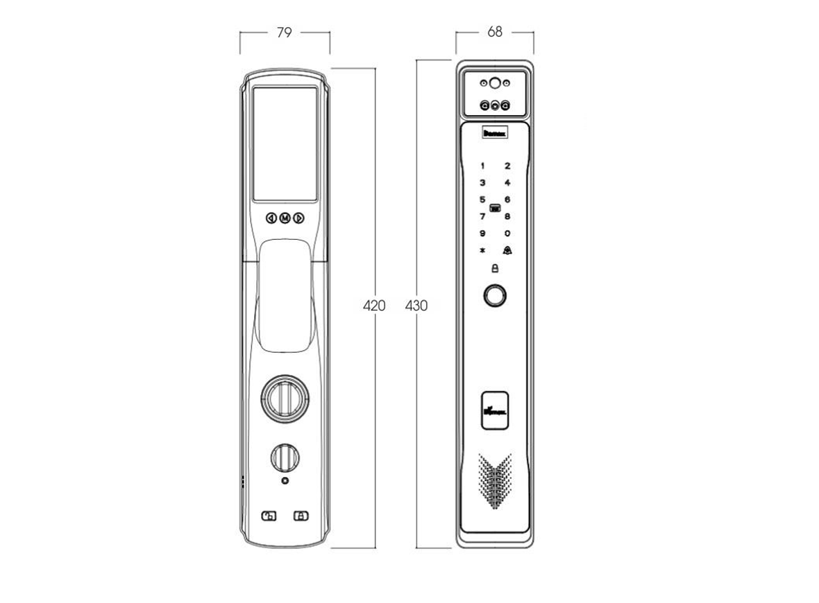 Khóa cửa nhận diện khuôn mặt Demax EL918 AC FACE ID VIDEO CALL REMOTE APP WIFI