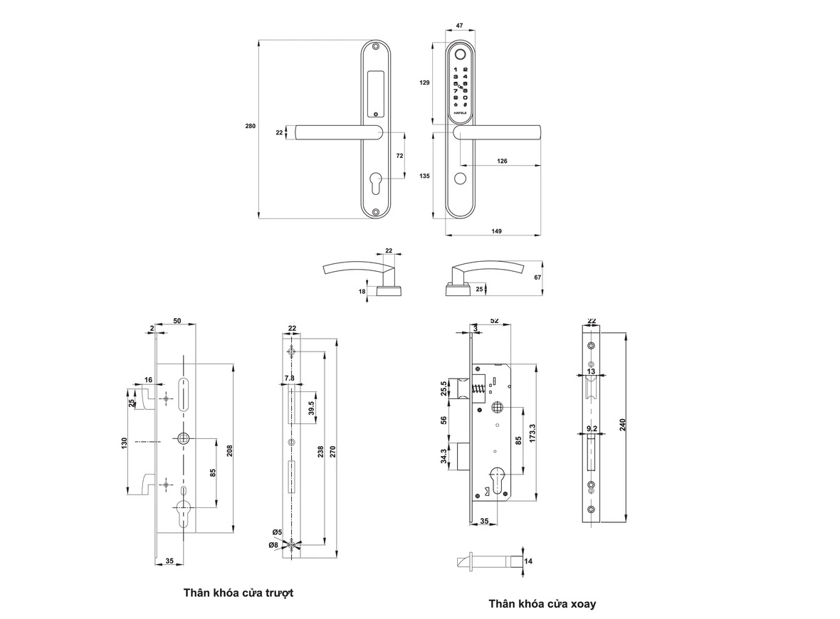 Khóa điện tử Hafele EL6500-TCS 912.20.122