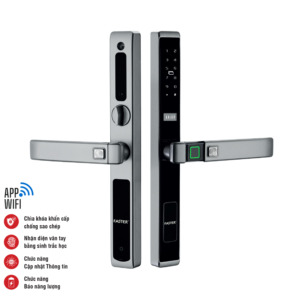 Khóa cửa nhôm Faster FS6900 Grey App