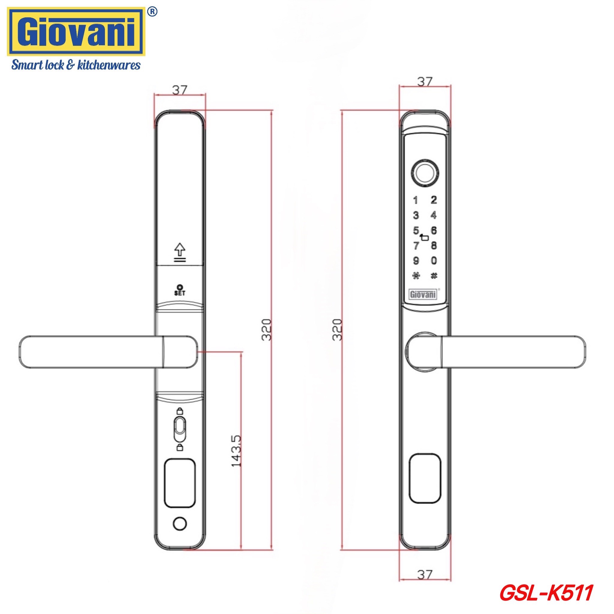 Khóa vân tay Giovani GSL-K511S