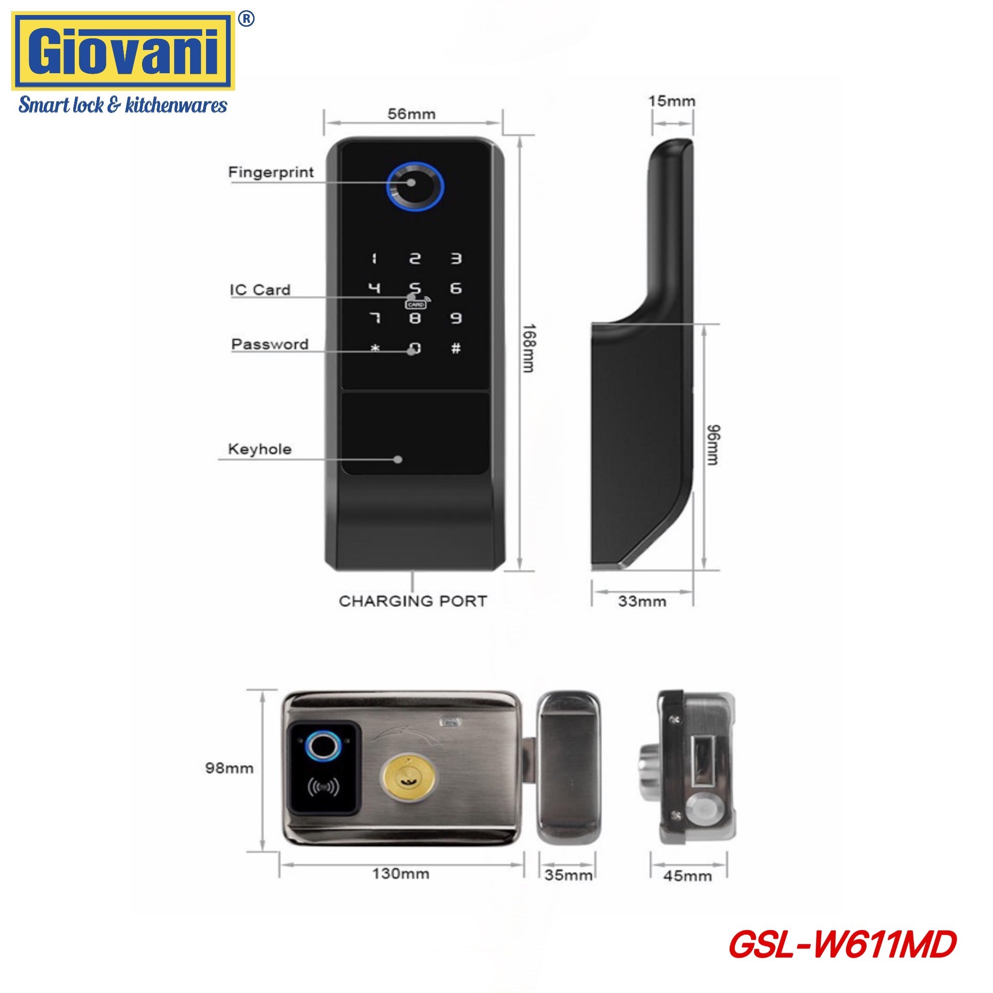 Khóa vân tay Giovani GSL-W611MD