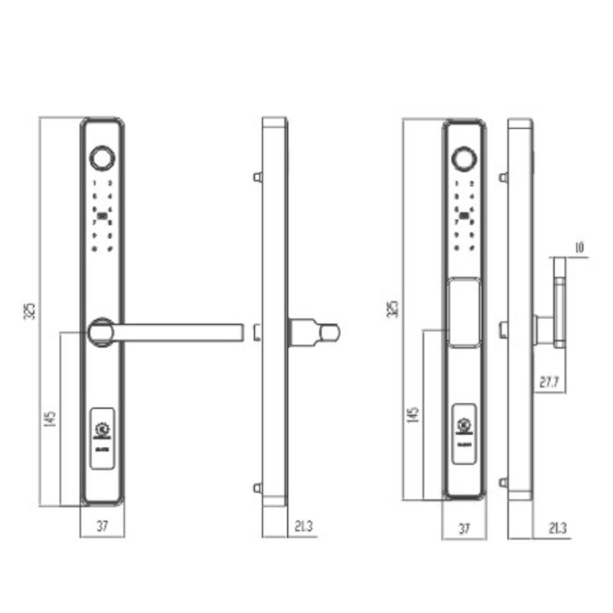 Khóa cửa nhôm vân tay Kassler KL-599IB