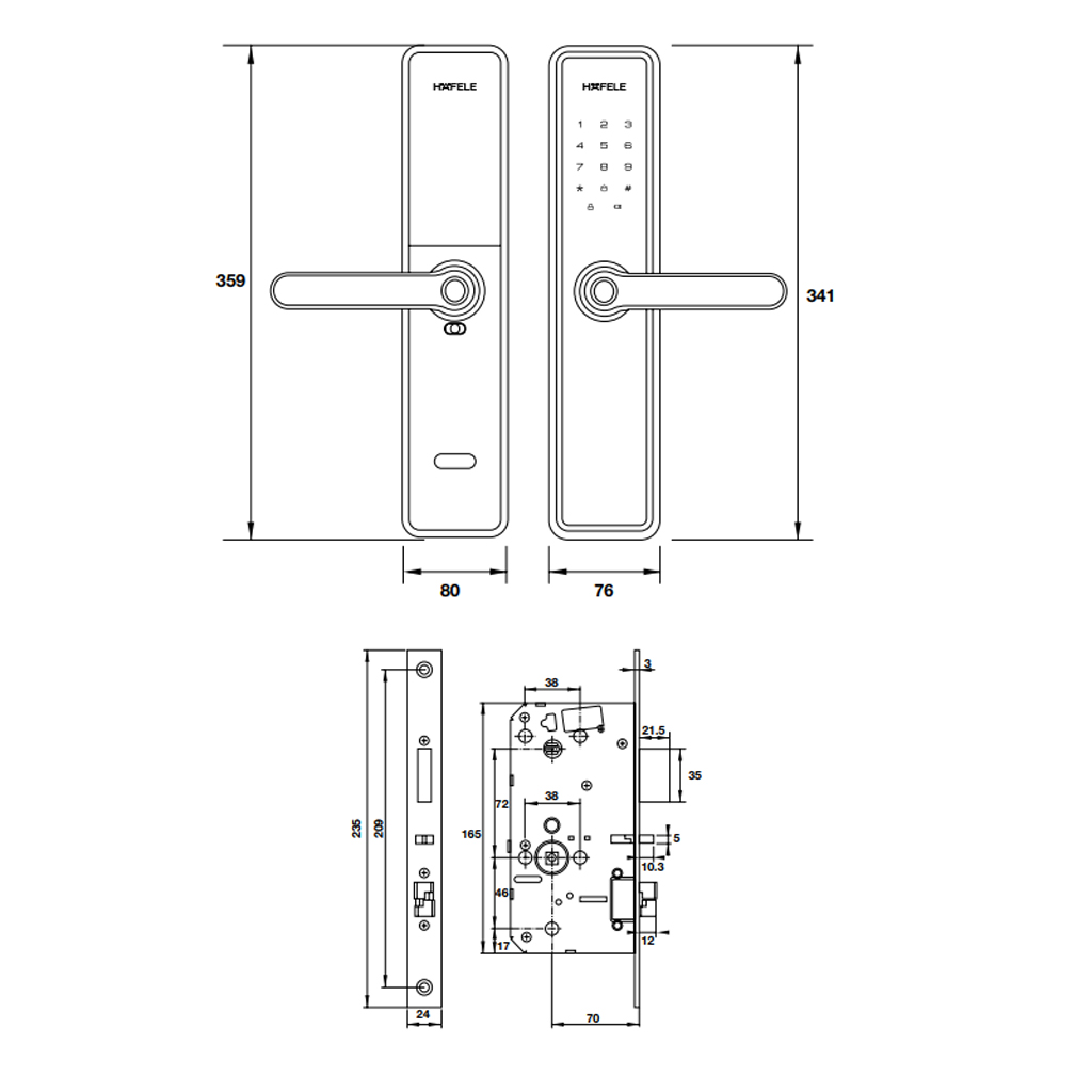 Khóa điện tử HAFELE DL7600 912.20.230