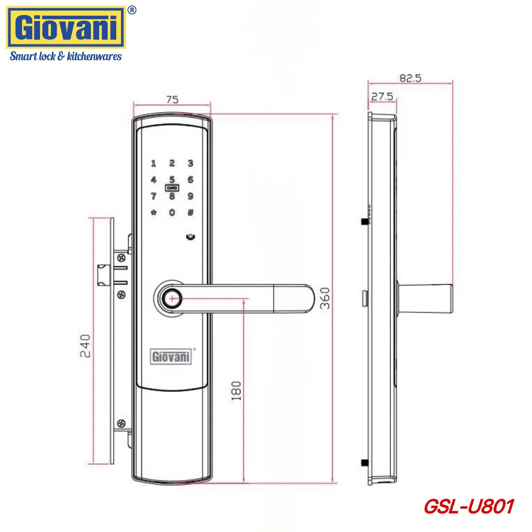 Khóa thông minh Giovani GSL-U801B