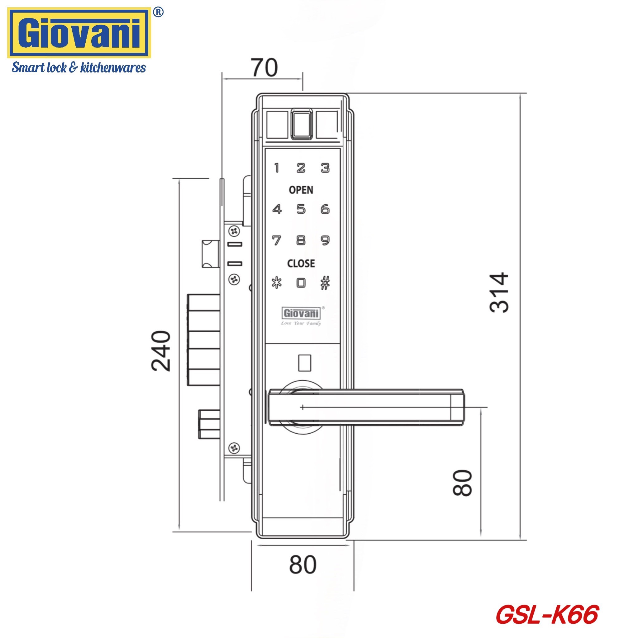 Khóa thông minh Giovani GSL-K66BG