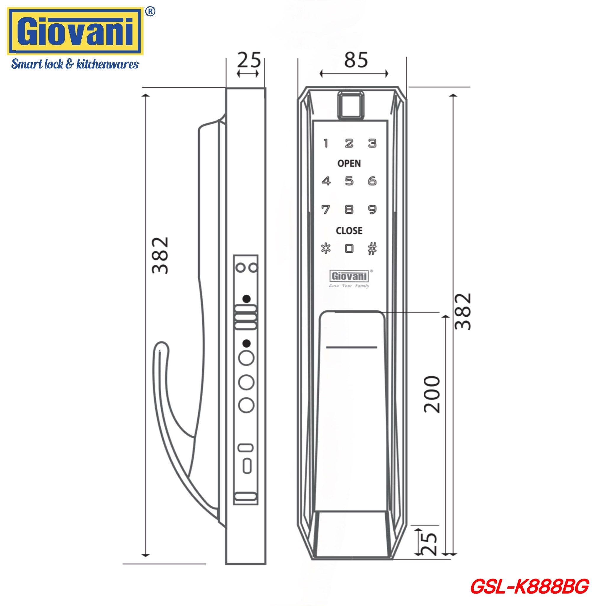 Khóa thông minh Giovani GSL-K888BG