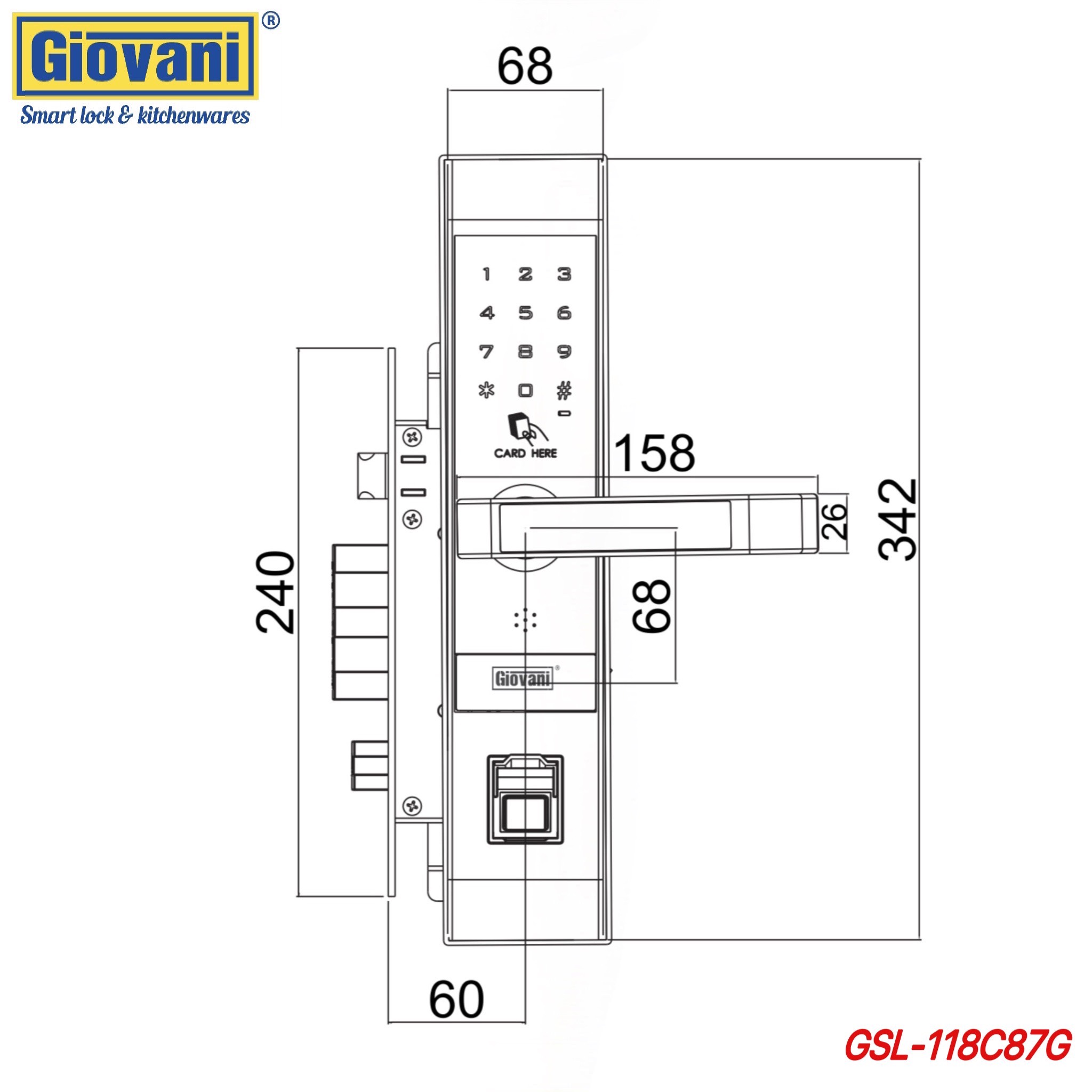 Khóa thông minh Giovani GSL-118C87G