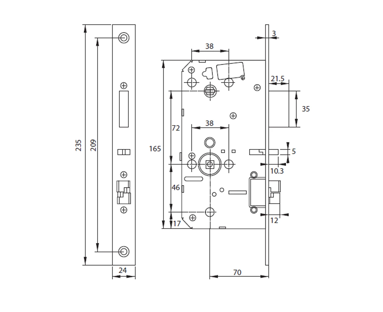 Khóa điện tử Hafele PP8100 màu đen mờ 912.20.260