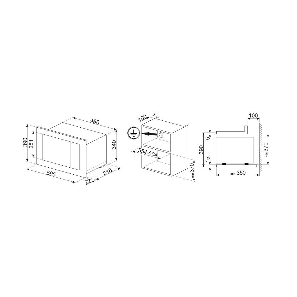 Lò vi sóng kết hợp nướng Smeg FMI120N2 536.64.961