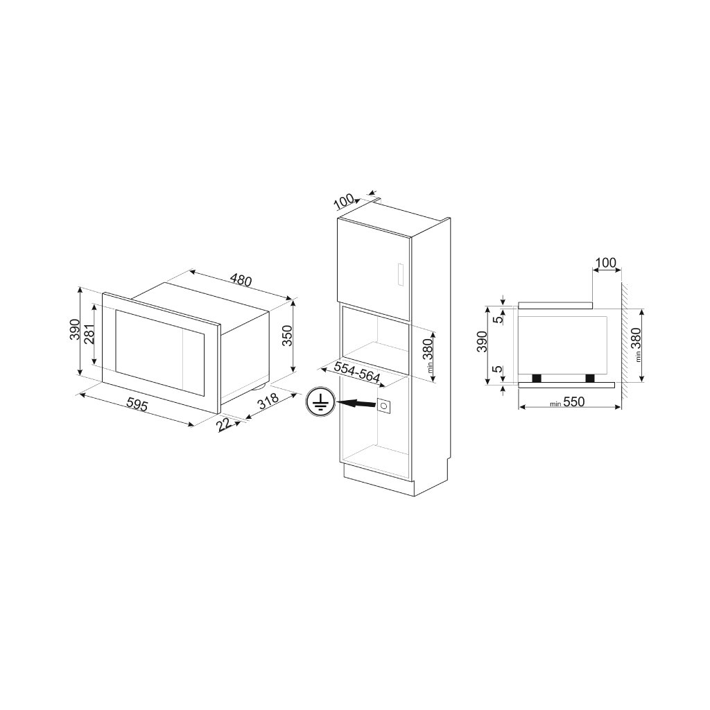 Lò vi sóng kết hợp nướng Smeg FMI120N2 536.64.961