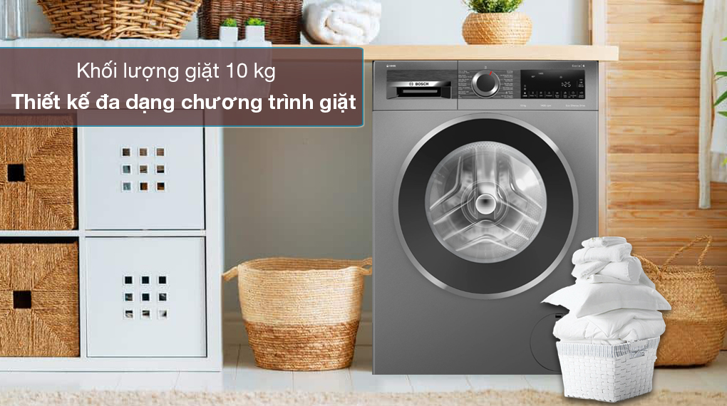 Máy giặt Bosch 10kg WGG254A0VN - Khối lượng giặt 10kg, phù hợp gia đình từ 5 - 6 người Máy giặt Bosch 10kg WGG254A0VN - Khối lượng giặt 10kg, phù hợp gia đình từ 5 - 6 người