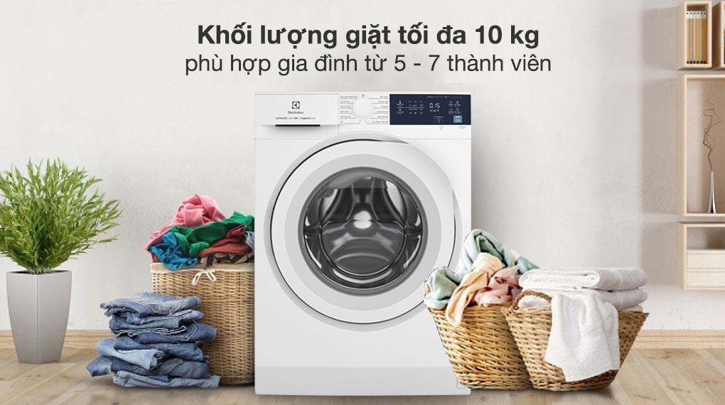 Máy giặt Electrolux Inverter 10 kg EWF1024D3WB - Khối lượng giặt và chương trình giặt Máy giặt Electrolux Inverter 10 kg EWF1024D3WB - Khối lượng giặt và chương trình giặt