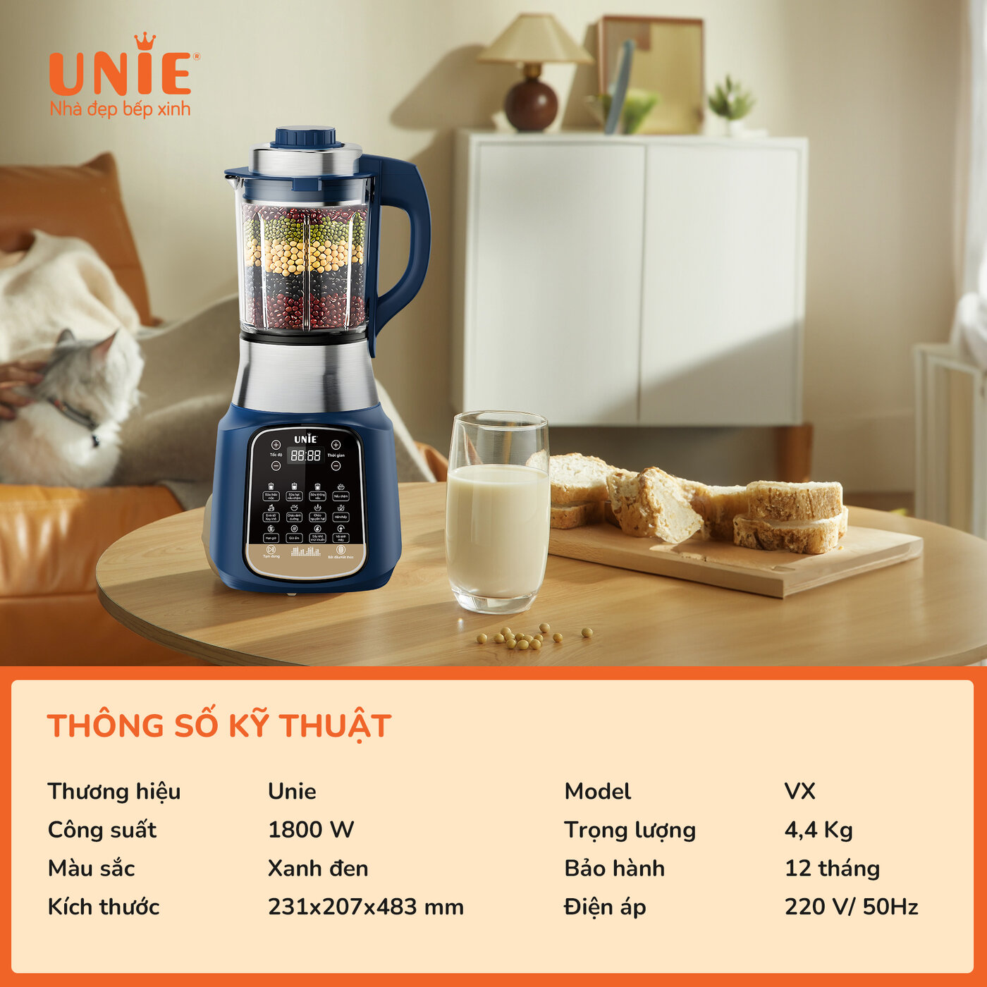 Máy làm sữa hạt UNIE VX