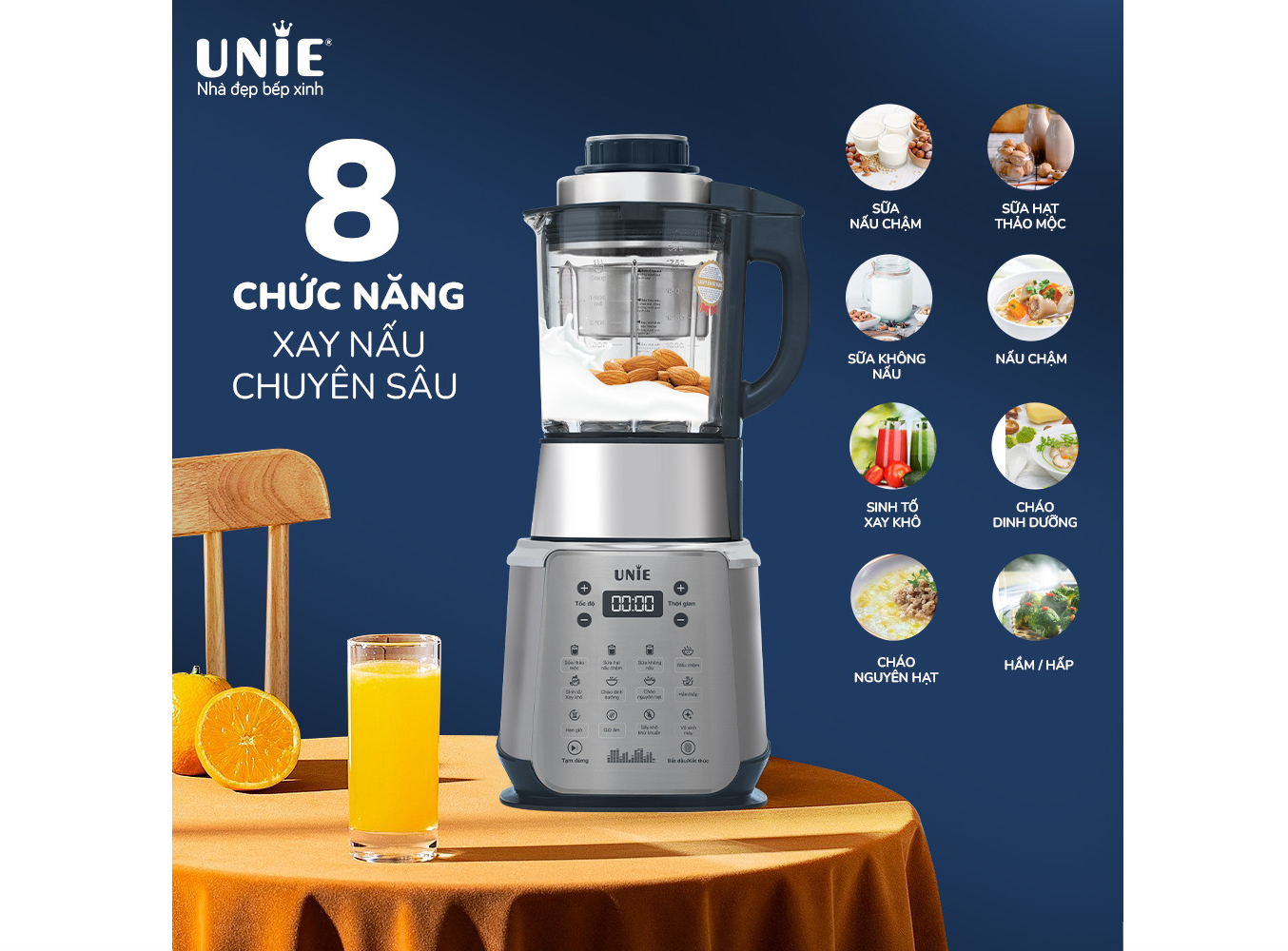 Máy làm sữa hạt UNIE V9S