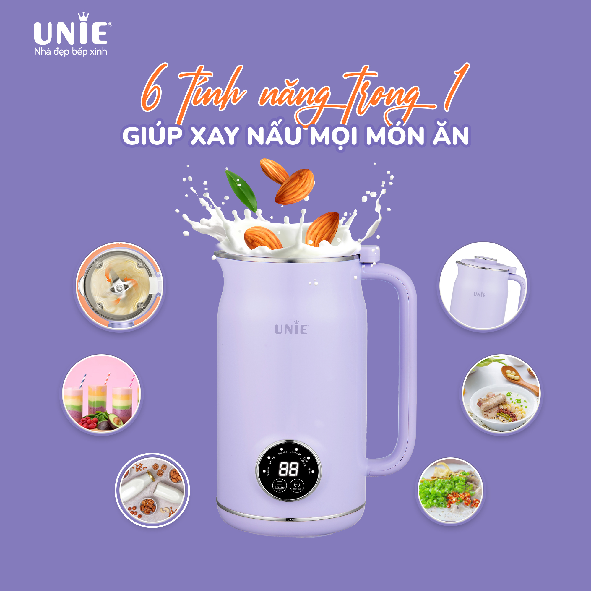 Máy làm sữa hạt UNIE UMB06
