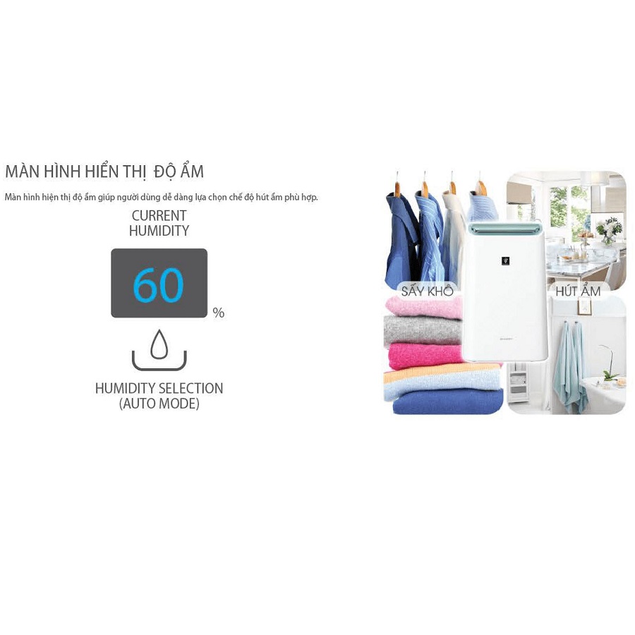 Máy lọc không khí và hút ẩm Sharp DW-J27FV-S
