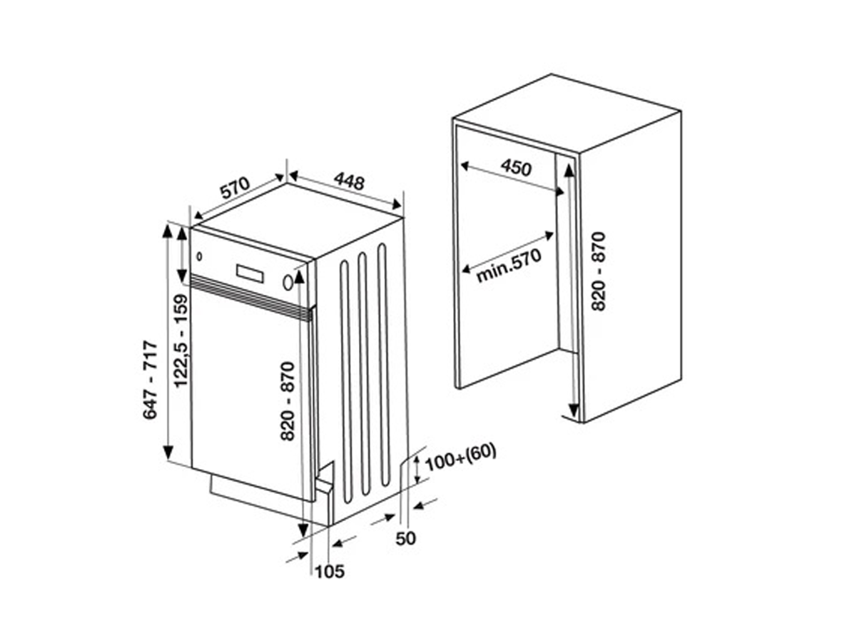 Máy rửa chén âm bán phần Hafele HDW-HI45A 533.23.275