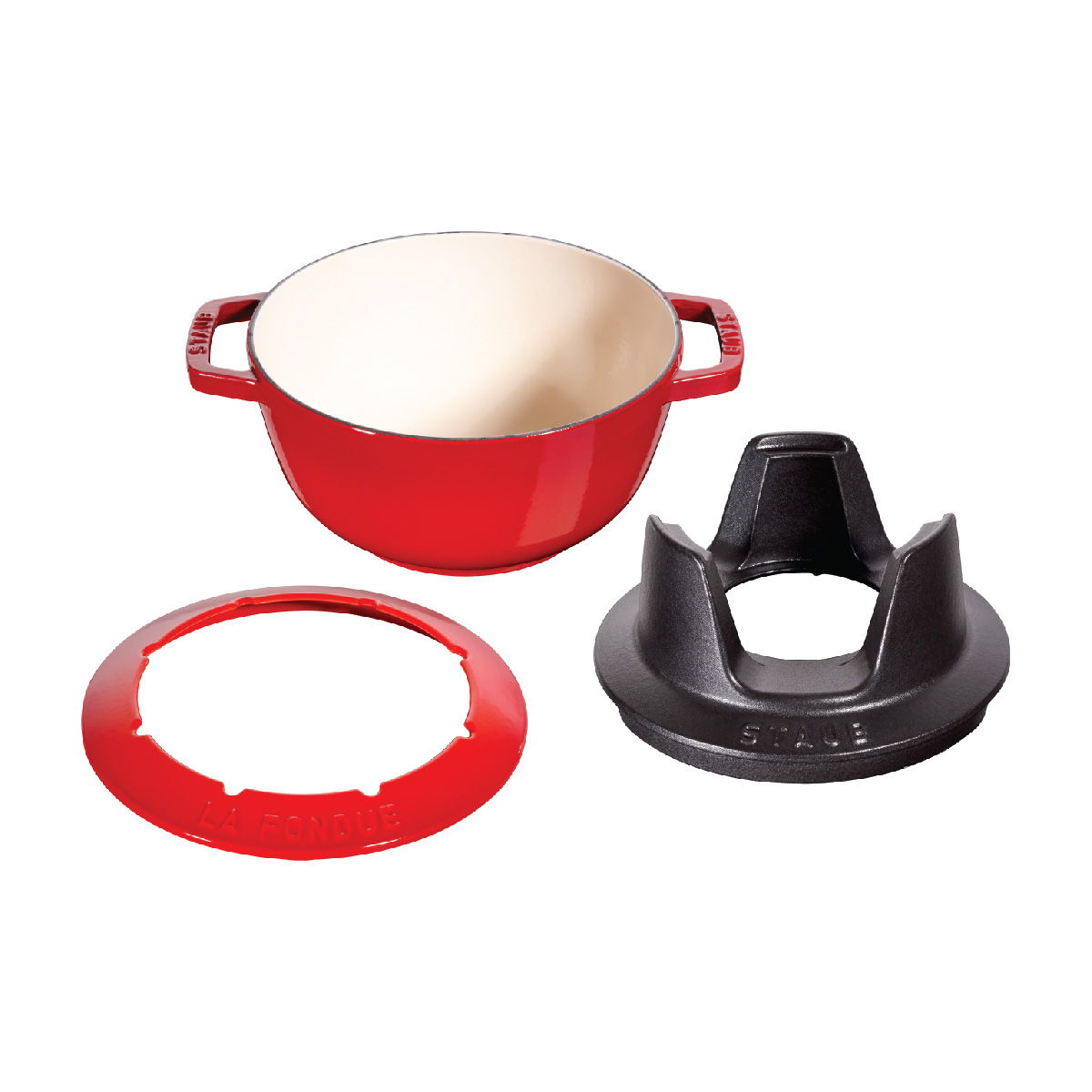 Nồi Staub – Bộ fondue màu đỏ cherry – 18 cm