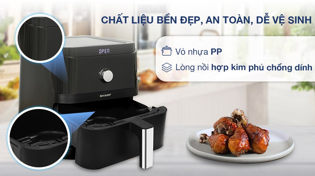 Nồi chiên không dầu Sharp KF-AF60EV-BK