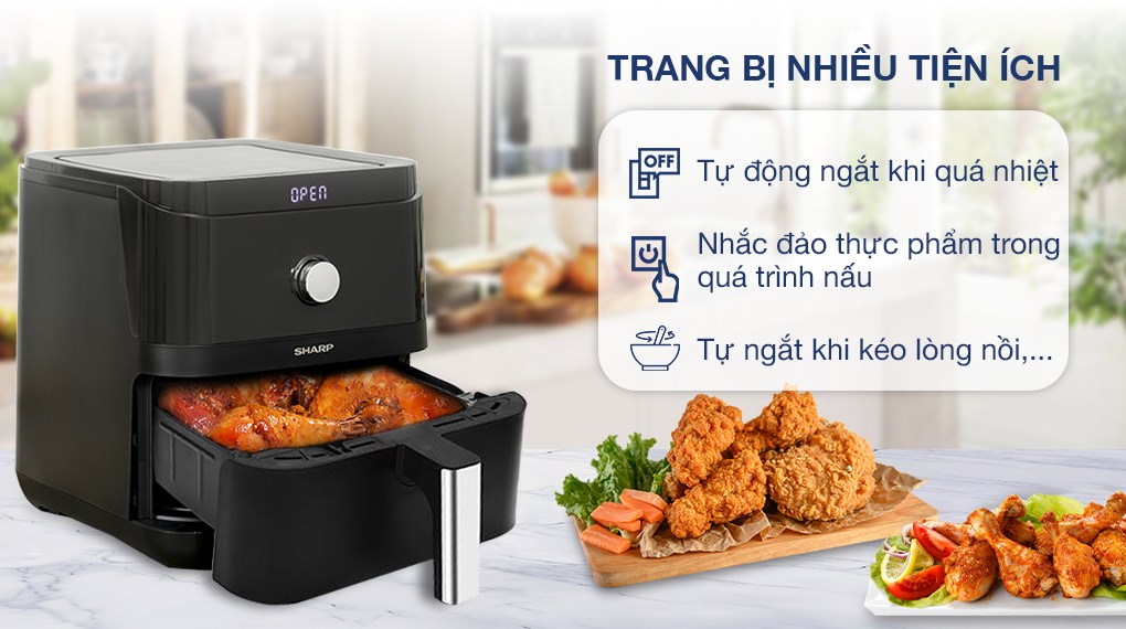 Nồi chiên không dầu Sharp KF-AF60EV-BK