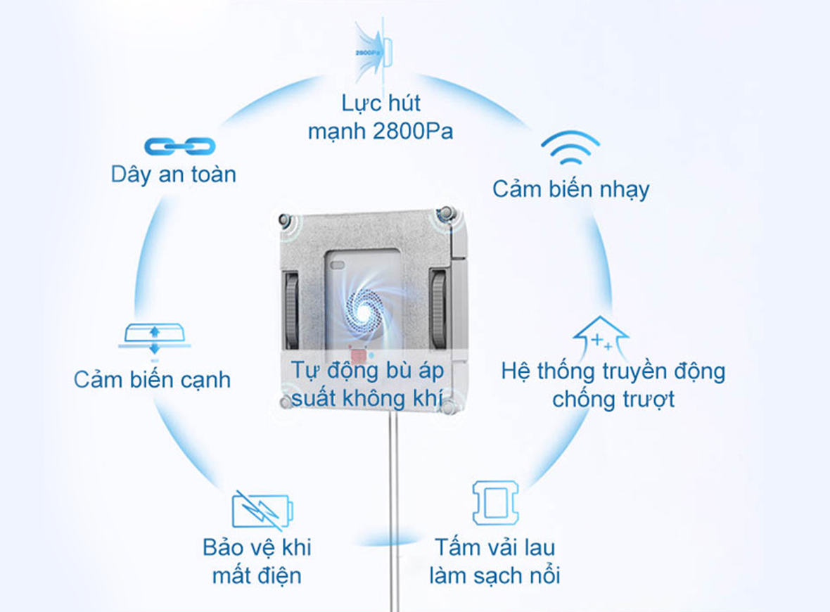 Robot Lau Kính Thông Minh Hiện Đại Ecovacs Winbot W1 Pro