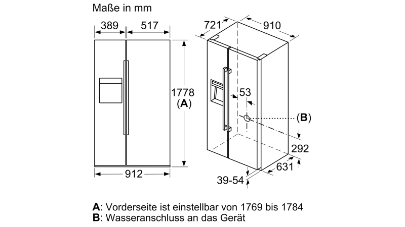 Tủ Lạnh 2 Cánh SIDE BY SIDE BOSCH KAD92HBFP (HMH)Series 8